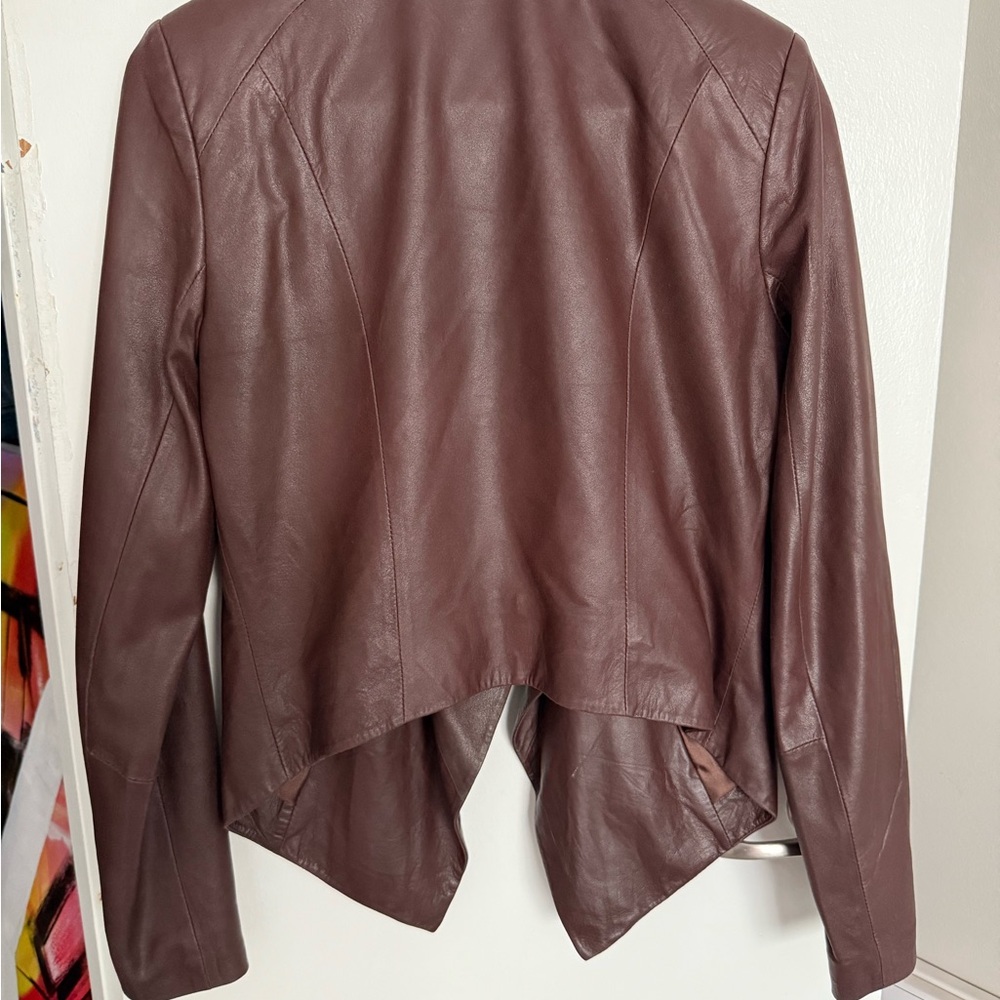 Neiman Marcus Brown Leather Jacket M - image 5